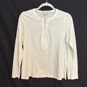 Wonderly Cream Long-Sleeve Henley Blouse